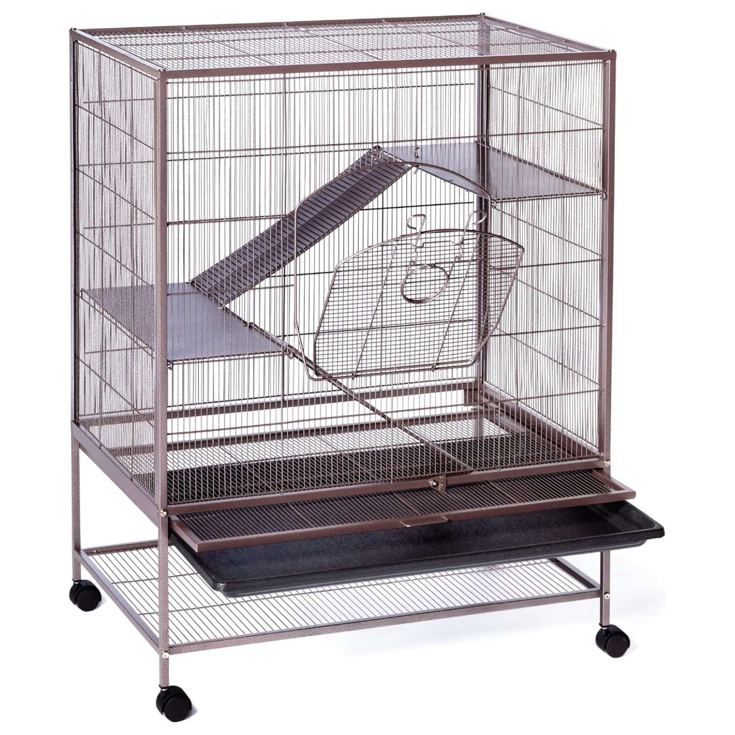 Jaula Hábitat Vertical para Ratas, Chinchillas, Hurones Bebé | 79×52×102 cm | Plataformas Metálicas Sólidas
