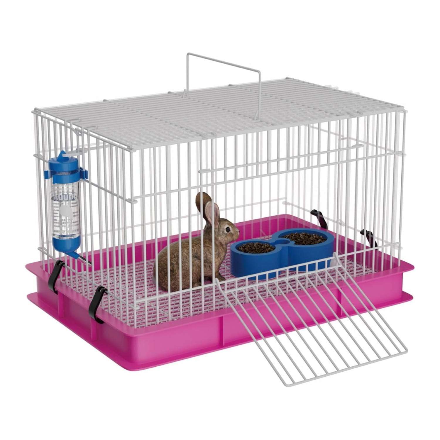 Jaula Hábitat Compacta Roedores 61×41×36 cm | Base Anti-Salpicaduras y Kit Completo