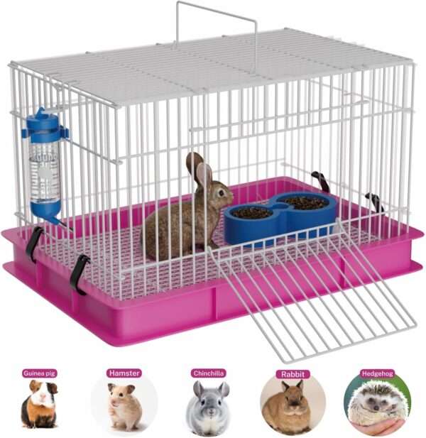 Jaula Hábitat Compacta Roedores 61×41×36 cm | Base Anti-Salpicaduras y Kit Completo