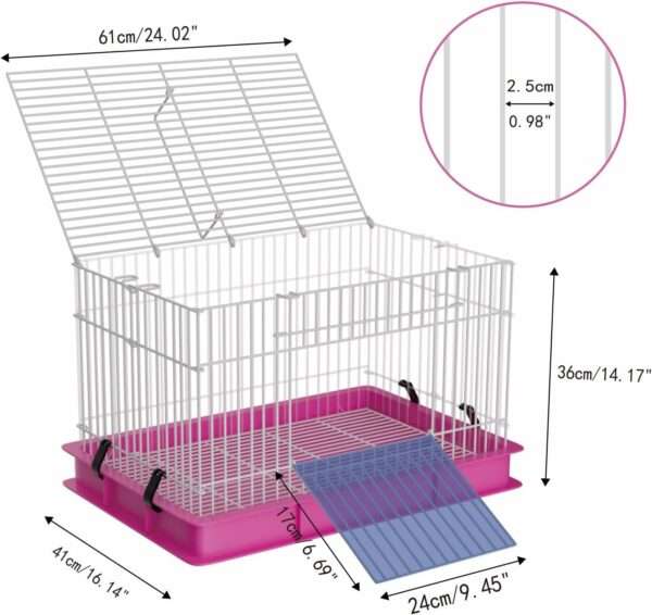 Jaula Hábitat Compacta Roedores 61×41×36 cm | Base Anti-Salpicaduras y Kit Completo