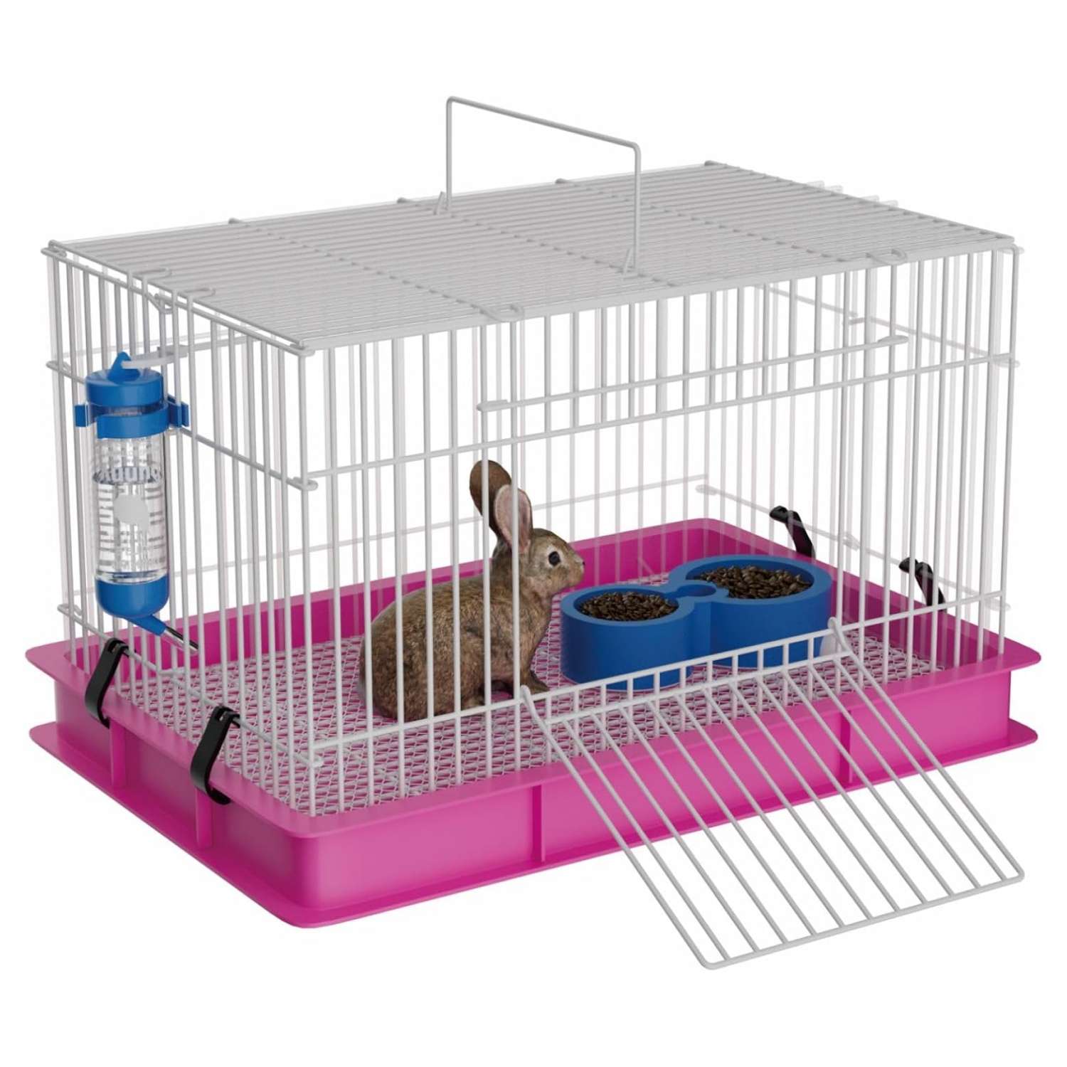 Jaula Hábitat Compacta Roedores 61×41×36 cm | Base Anti-Salpicaduras y Kit Completo
