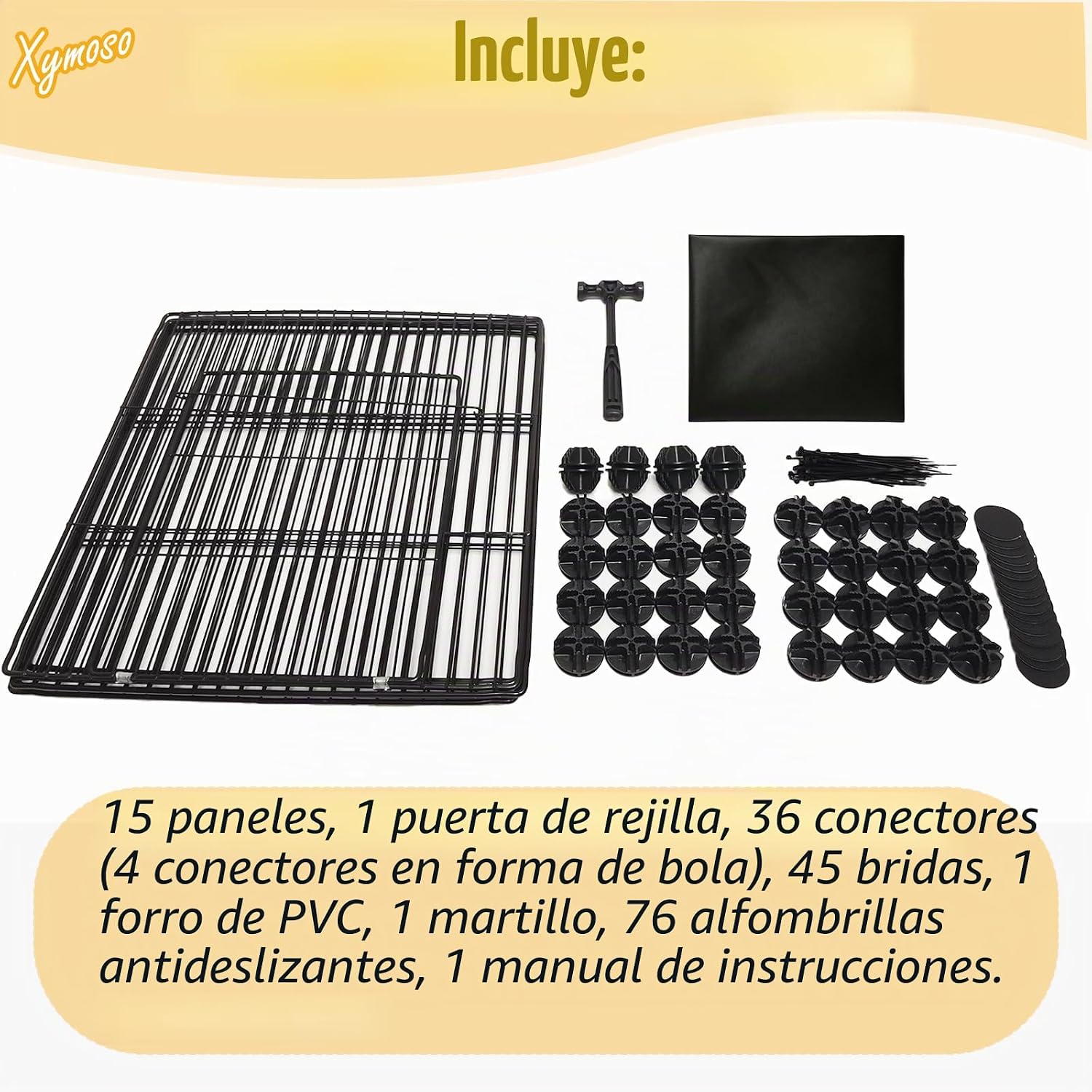 Jaula Modular Armable XL para Cuyes y Conejos | Base Impermeable PVC Anti-Orina | 142×71×35 cm