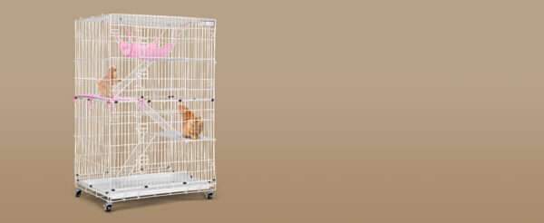 Jaula Plegable VIVOHOME para Gatos (4 Niveles) | Corral Móvil con Ruedas | 81x56x124 cm | Acceso con 2 puertas grandes.