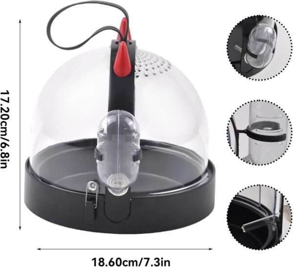 Jaula Transportadora Silenciosa de Acrílico Transparente (18x18 cm). Ventilada y Ligera para Hámster, Erizo y Roedores.