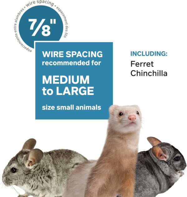 Jaulón Metálico XL 3 Niveles para Hurones y Chinchillas | Con Ruedas, Bandeja Removible y Hamaca | 79×51×105.5 cm
