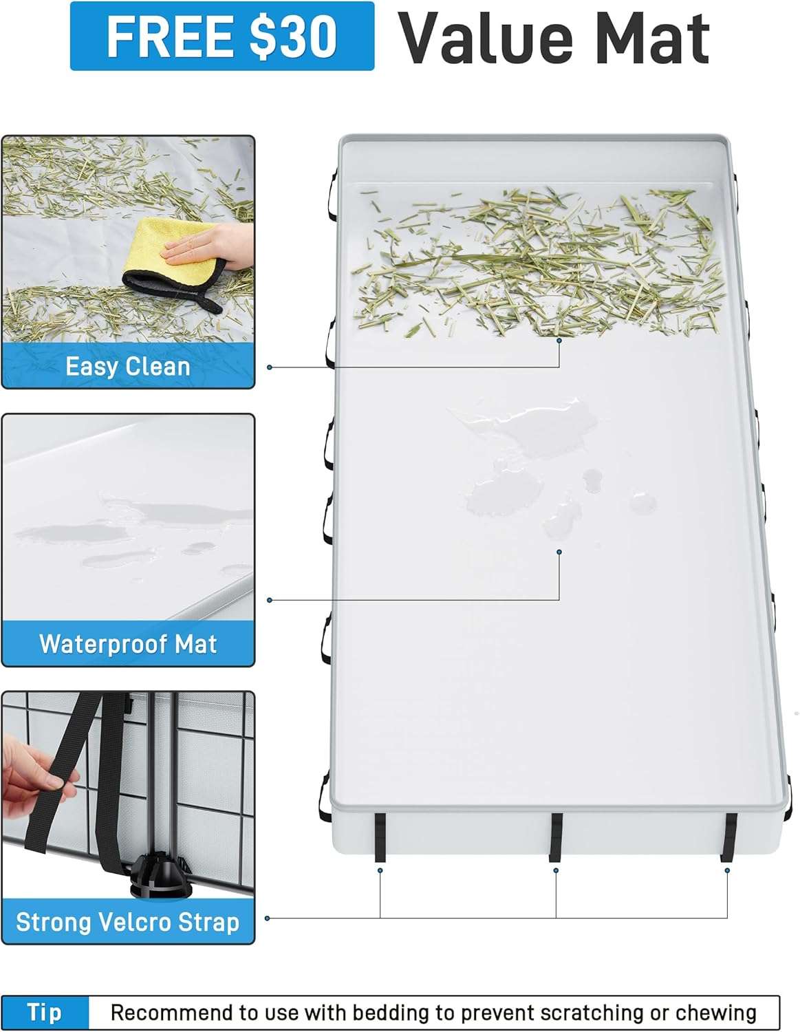 Jaulón Modular XL Anti-Escape para Cuyes/Conejos | Con Techo de Seguridad, 20 Paneles y Forro Impermeable 119×61 cm