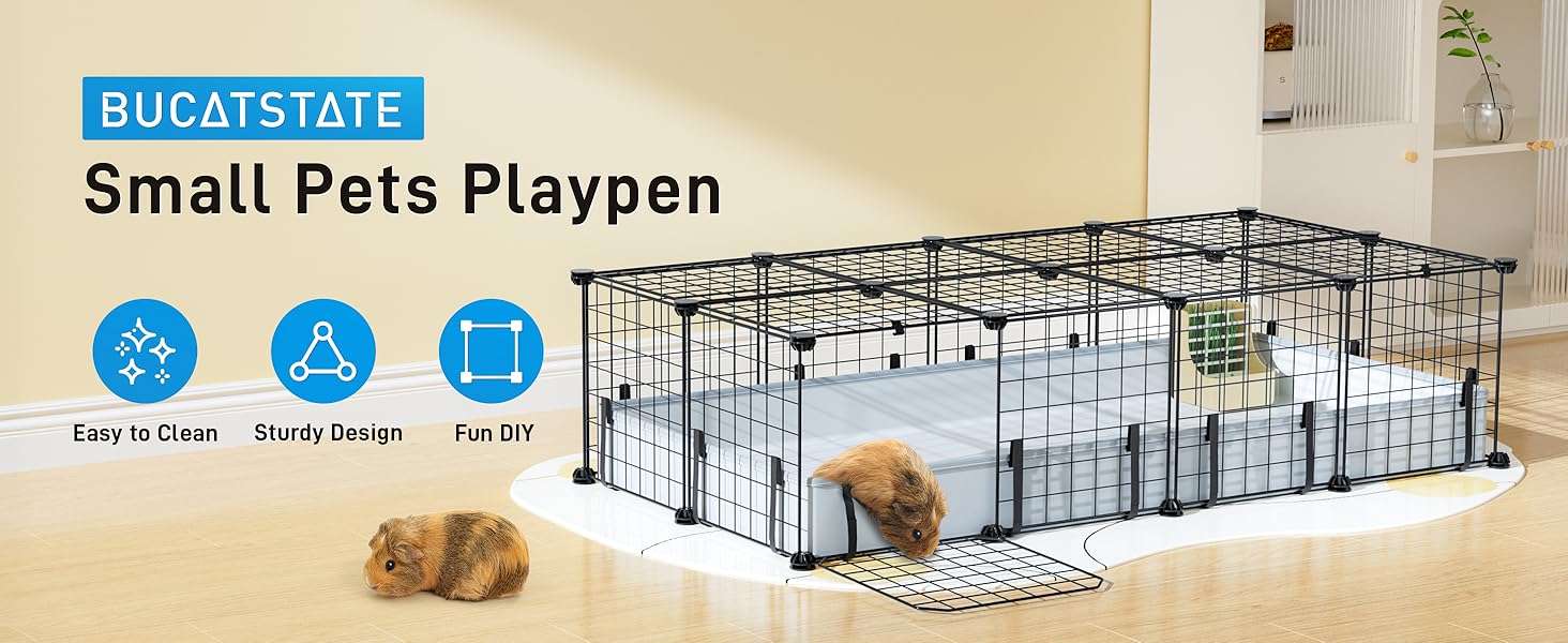 Jaulón Modular XL Anti-Escape para Cuyes/Conejos | Con Techo de Seguridad, 20 Paneles y Forro Impermeable 119×61 cm