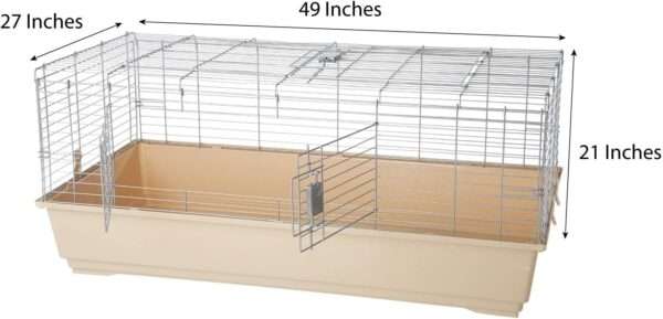 Jaulón JUMBO para Conejos, Cuyes y Hurones | 123×67.5×52 cm | Balcón, Kit de Accesorios y Apertura Dual