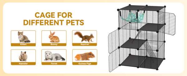 Jaulón/Corral Modular Armable Gatos 3 Niveles | Interior/Exterior, Refuerzo Anti-Vuelco | 61×30.5×91.5 cm