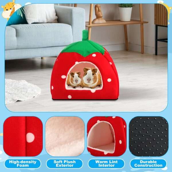 Kit 13 Accesorios Premium para Conejillo de Indias (Cuy). Incluye Cama Cueva Felpa XXL (26 cm), 8 Juguetes Molares y Comederos Colgantes.