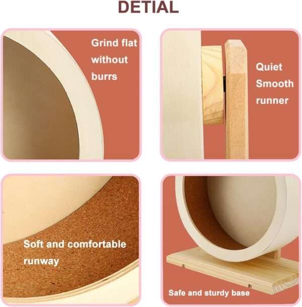 Kit Esencial 7 en 1 Hámster: Rueda de Madera Ultra Silenciosa, Bebedero Ajustable y Juguetes Masticables (ramas y ratán).