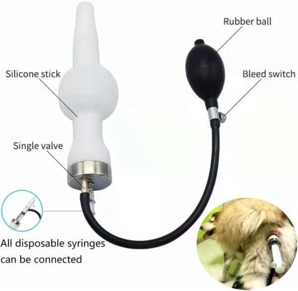 Kit de Inseminación Artificial Canina Profesional. Incluye Válvula Antirretorno. Silicona Médica para Perros Medianos y Grandes.
