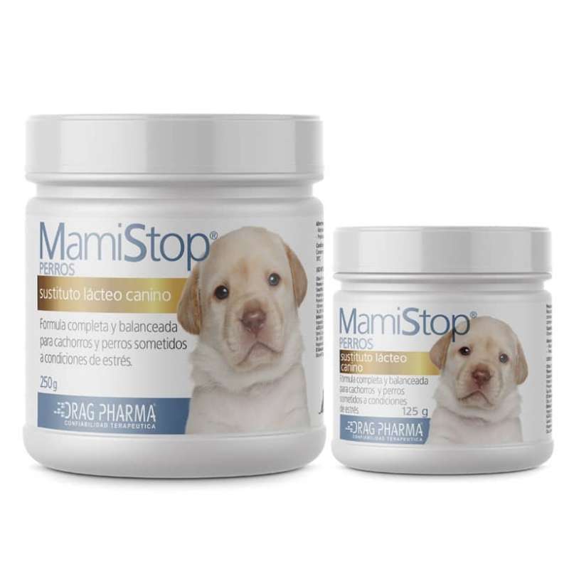 MamiStop Perros 250 g. Sustituto lácteo en polvo Drag Pharma para cachorros huérfanos o en crecimiento y hembras lactantes.