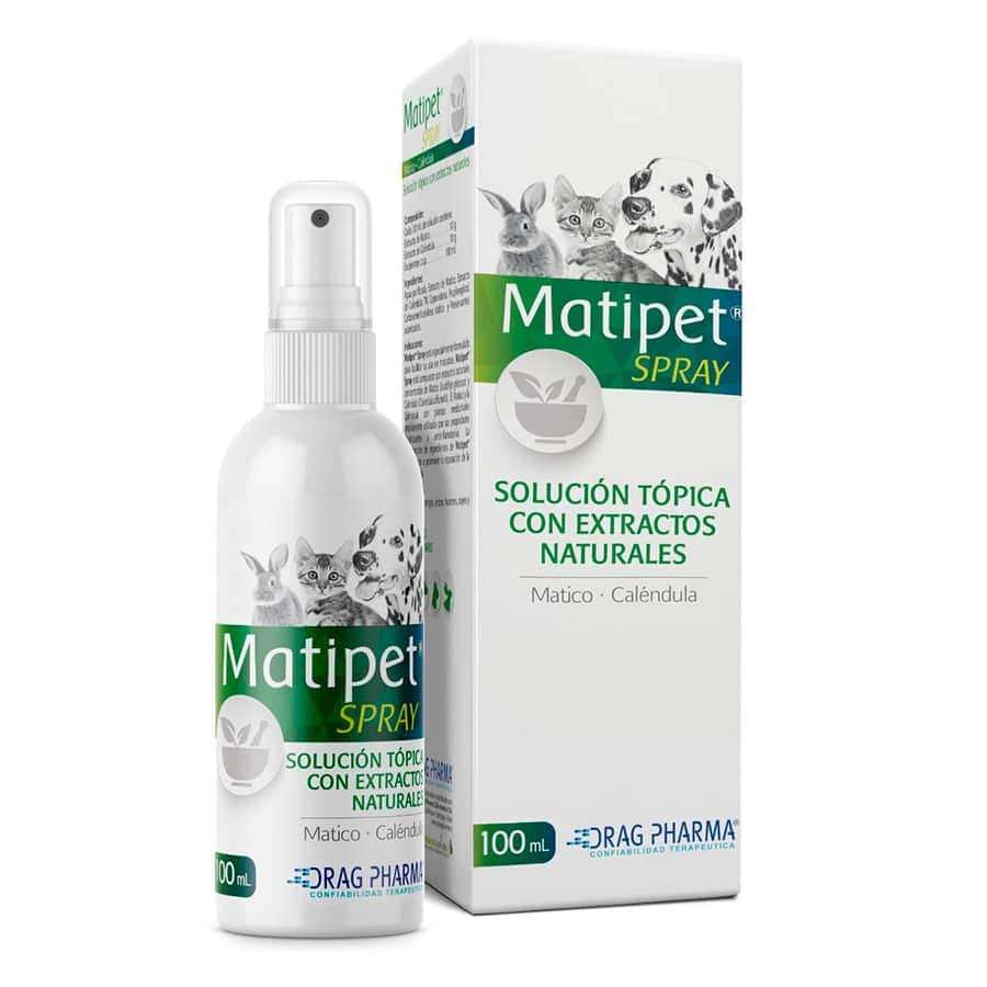 Matipet Spray 100 mL. Solucion topica cicatrizante y antiinflamatoria con Matico y Calendula para perros y gatos.