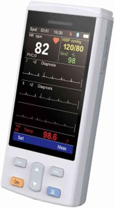 Monitor Veterinario Portátil M6 de 5 Parámetros (ECG, SpO2, NIBP, TEMP) | Pantalla 4.3" y Batería 8 Horas | Puños y Sensores Multiespecie.
