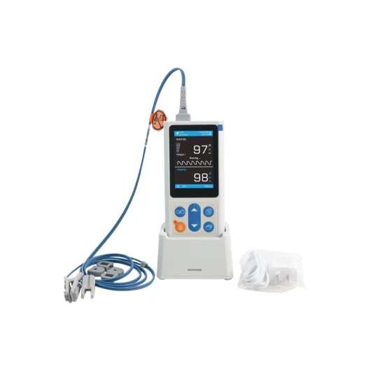 Monitor SpO2 Veterinario de 3.5" con Sensor Multiespecie | Batería 4400 mAh de Larga Duración | Almacenamiento 120 Horas | Uso en Gatos, Perros y Caballos.