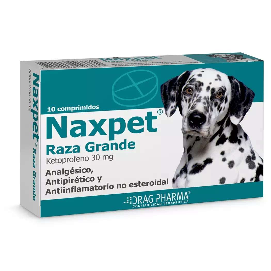 Naxpet Raza Grande 30 mg Comprimidos. Analgesico Ketoprofeno AINE para dolor, inflamacion y fiebre en perros grandes.