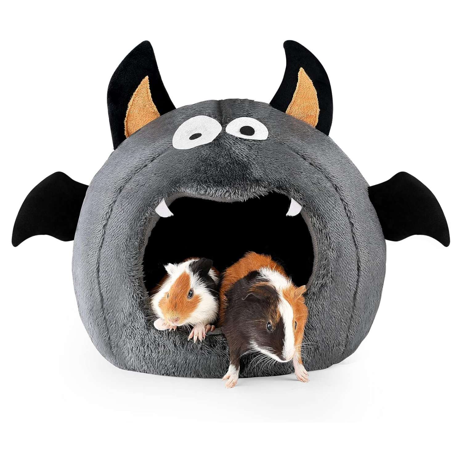 Escondite Nido Murciélago (10.2") para Cobaya (Cuy). Cama de fibra de poliéster con almohada extraíble y base antideslizante. Ideal para Halloween.
