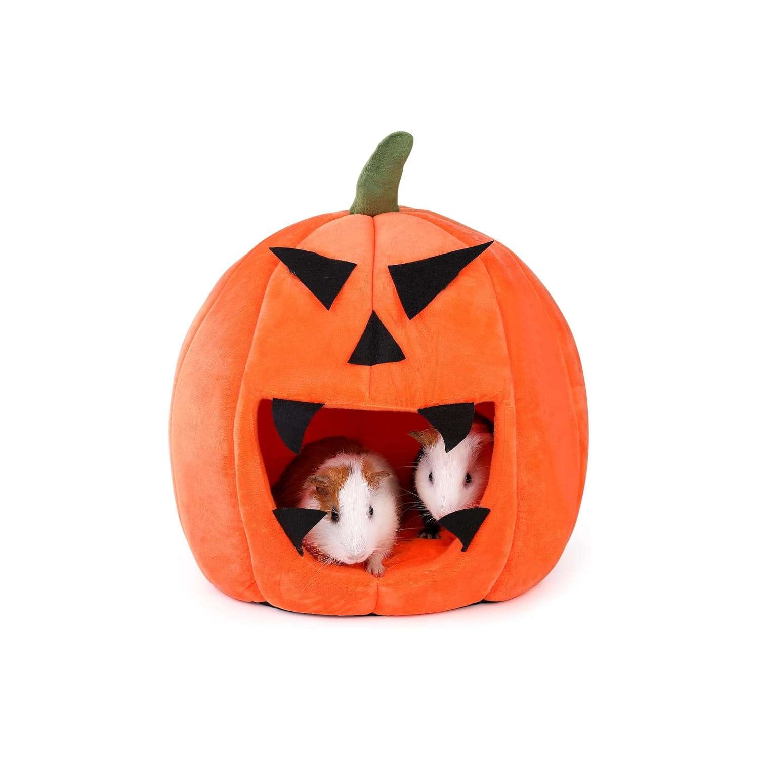 Nido Iglú Calabaza XL (12.6") para Cobaya (Cuy), Hurón y Conejo Enano. Cama súper cálida, lavable con almohada extraíble.