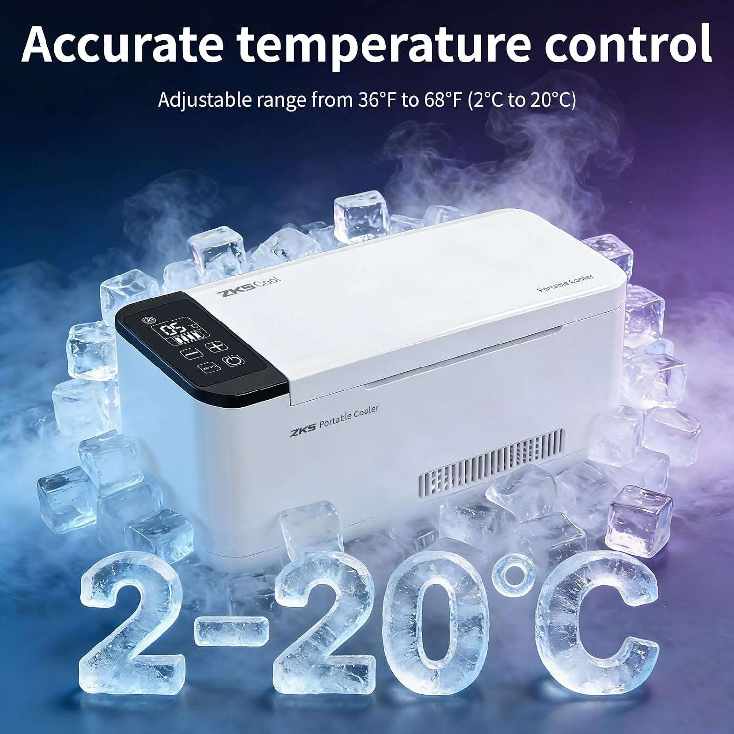 Refrigerador Portátil de Insulina y Medicamentos Veterinarios | 8 Horas de Batería | Control LCD de 2 ∘ C a 20 ∘ C | Aprobación FAA.