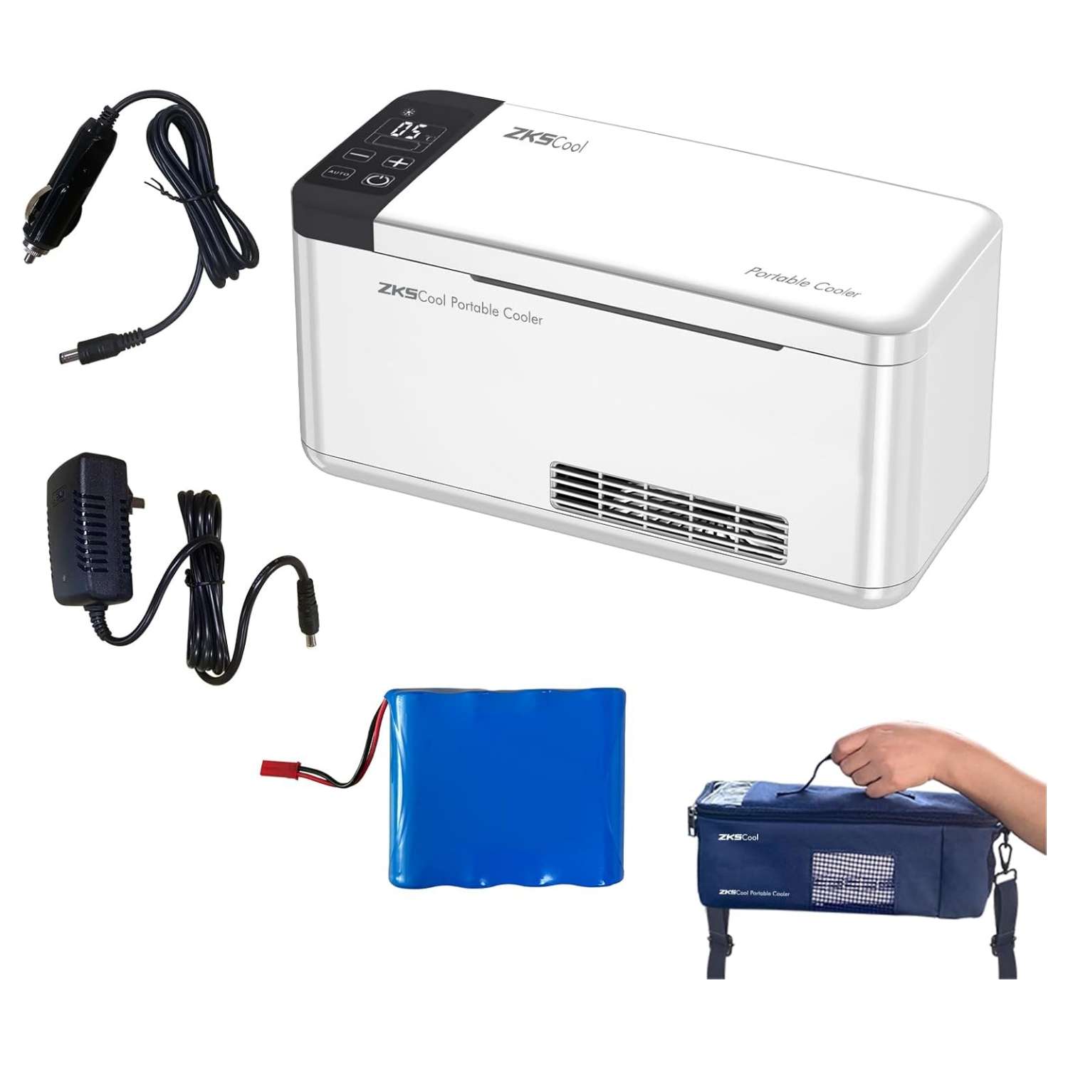 Refrigerador Portátil de Insulina y Medicamentos Veterinarios | 8 Horas de Batería | Control LCD de 2 ∘ C a 20 ∘ C | Aprobación FAA.