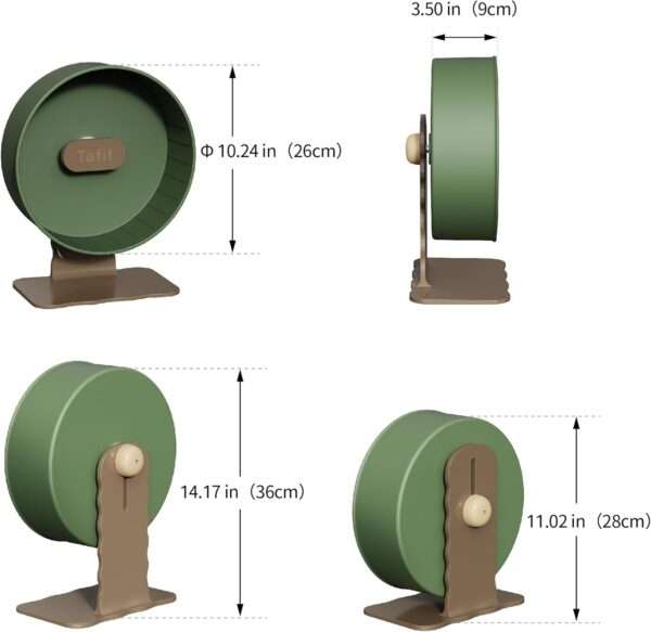Rueda de Ejercicio Súper Silenciosa XXL (26 cm) con Rodamientos Premium para Hámster Sirio y Ratas. Base estable y Altura Ajustable.