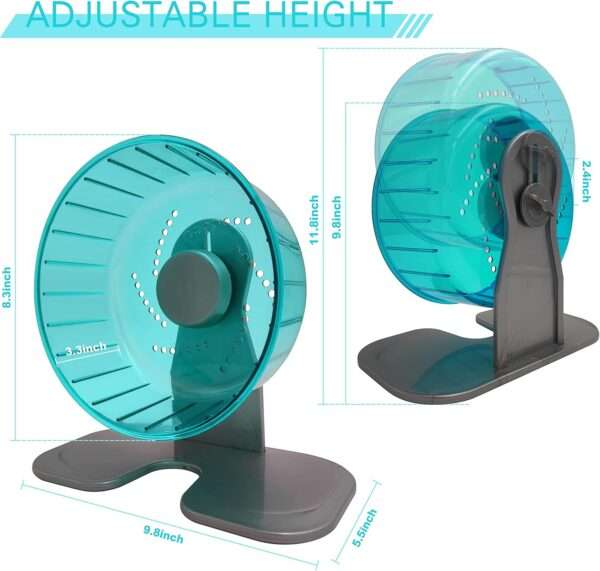 Rueda de Ejercicio Ultra Silenciosa (21 cm) para Hámster Sirio y Jerbo. Altura Ajustable, superficie Antideslizante y base estable.