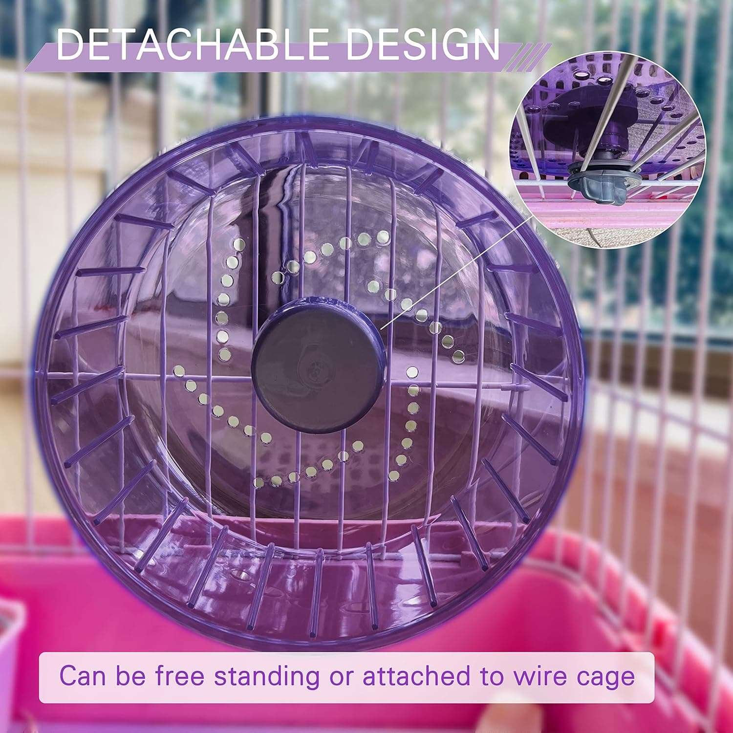 Rueda de ejercicio silenciosa y ajustable para hamsters y roedores pequeños.
