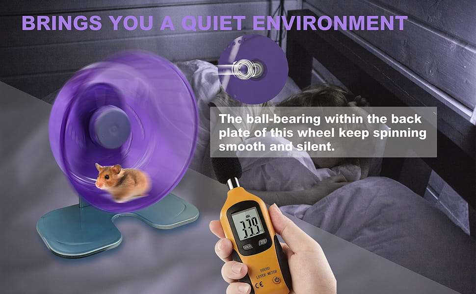 Rueda de ejercicio silenciosa y ajustable para hamsters y roedores pequeños.