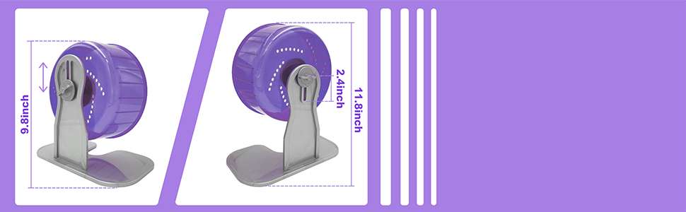 Rueda de ejercicio silenciosa y ajustable para hamsters y roedores pequeños.