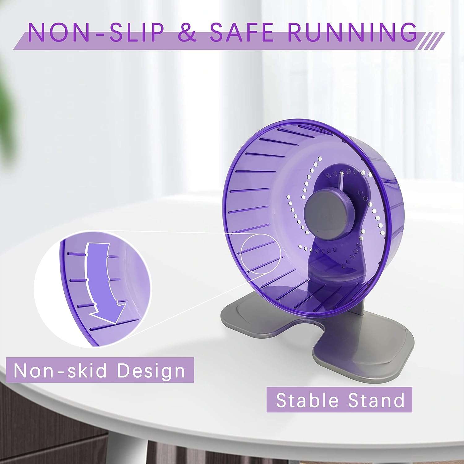 Rueda de ejercicio silenciosa y ajustable para hamsters y roedores pequeños.