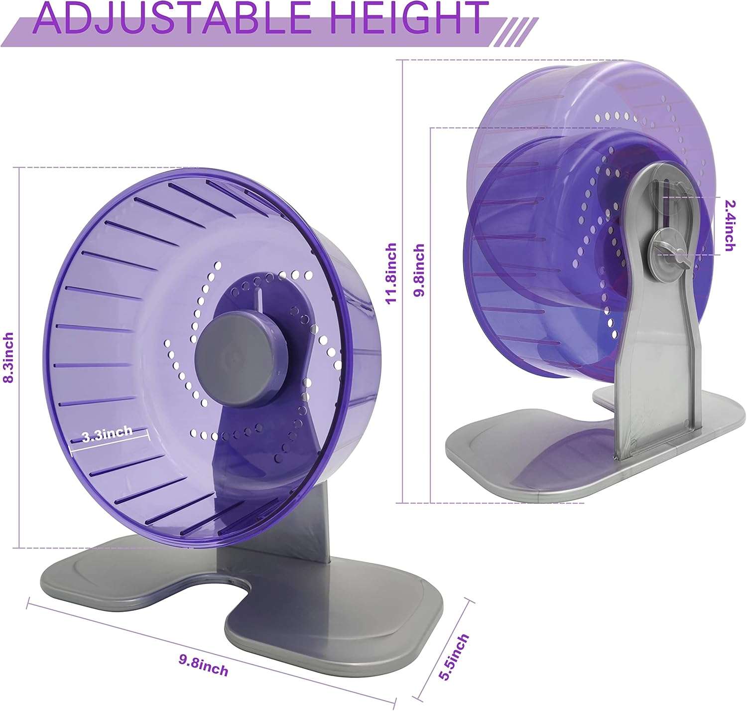 Rueda de ejercicio silenciosa y ajustable para hamsters y roedores pequeños.