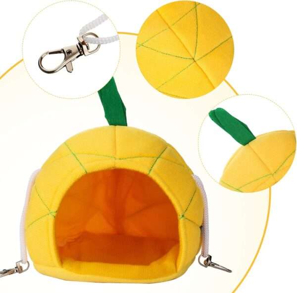 Set 2 camas suaves y colgantes para Hámster y Jerbos. Incluye un nido forma de piña y una hamaca de plátano (7.9"L).