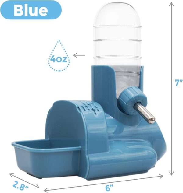 Set 3 en 1 Hámster: Bebedero Automático Antigoteo (118 ml), Comedero y Base Refugio o Escondite. Material de Grado Alimenticio.