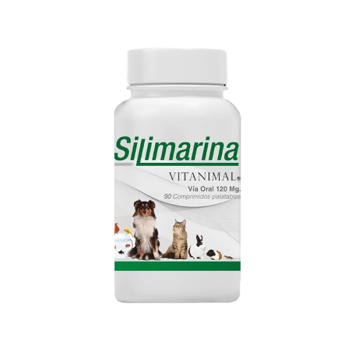 Silimarina Vitanimal 120 mg x 90 Comprimidos. Suplemento protector y regenerador hepático para perros y gatos.