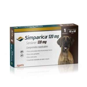 Simparica 120 mg. Antiparasitario perros gigantes 40-60 kg. Masticable contra pulgas, garrapatas y sarna.
