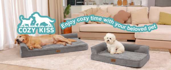 Sofá cama ortopédico de alta densidad con espuma de jaula de huevos 25D, forro interior impermeable y base antideslizante para mascotas XL