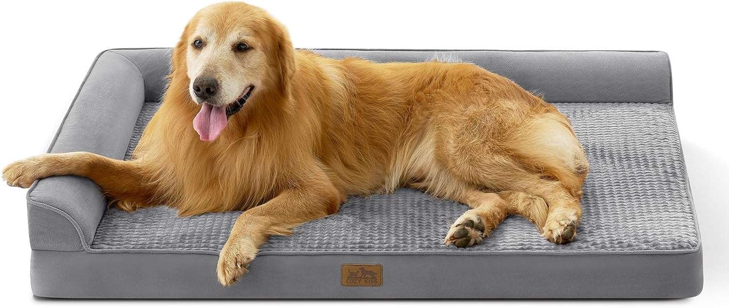 Sofa cama ortopedico para perros con espuma de alta densidad forro impermeable y funda lavable.