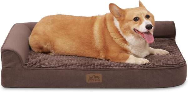 Sofá cama ortopédico de alta densidad con espuma de jaula de huevos 25D, forro interior impermeable y base antideslizante para mascotas XL