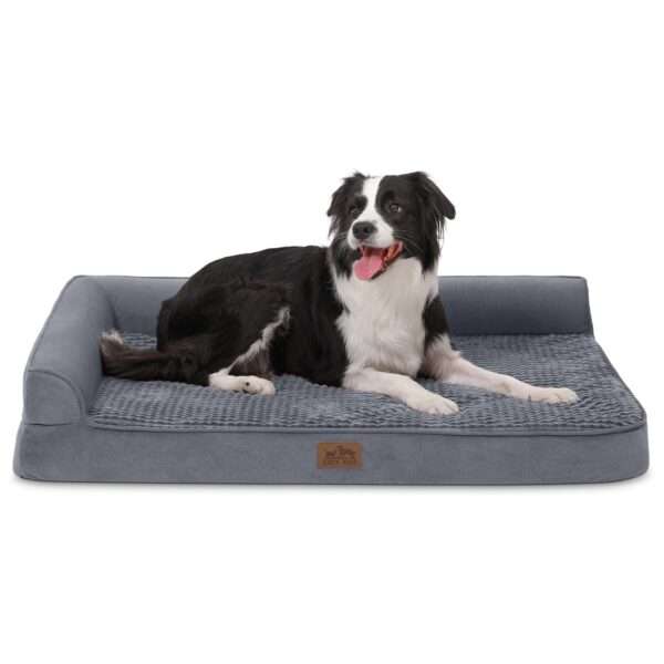 Sofá cama ortopédico de alta densidad con espuma de jaula de huevos 25D, forro interior impermeable y base antideslizante para mascotas XL