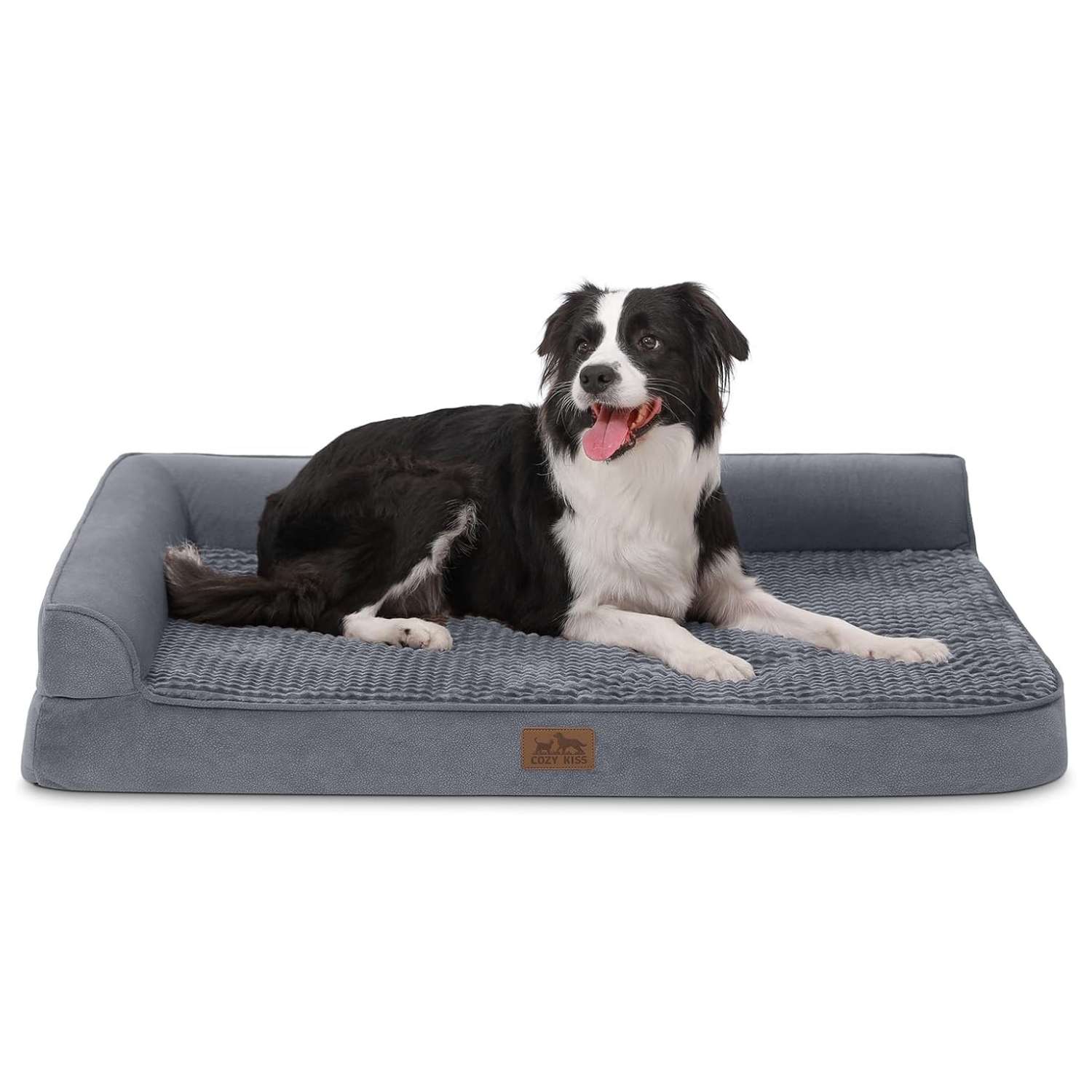 Sofá cama ortopédico de alta densidad con espuma de jaula de huevos 25D, forro interior impermeable y base antideslizante para mascotas XL