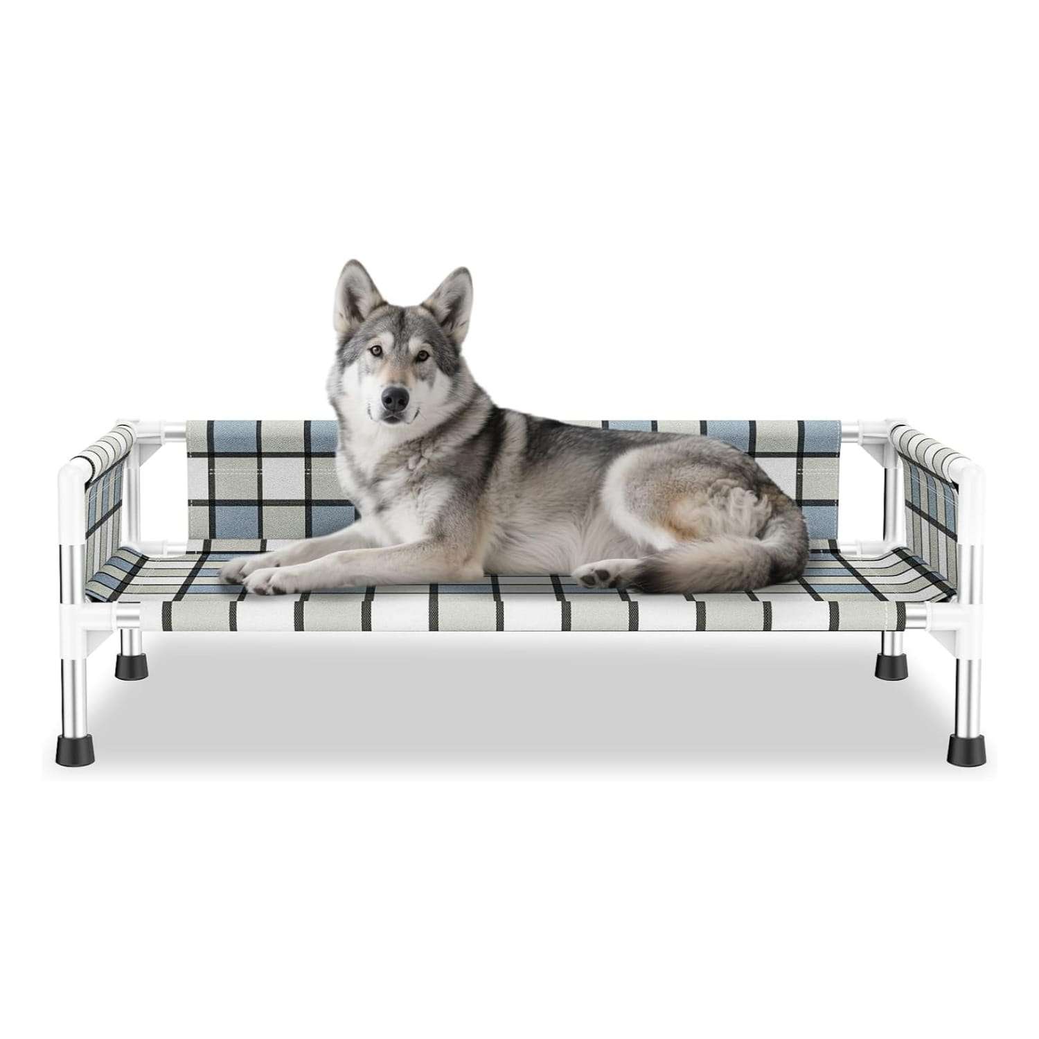 Cama elevada o cuna para perro con barandilla de seguridad, transpirable, anti-calor y anti-humedad para mascotas con dolor articular.
