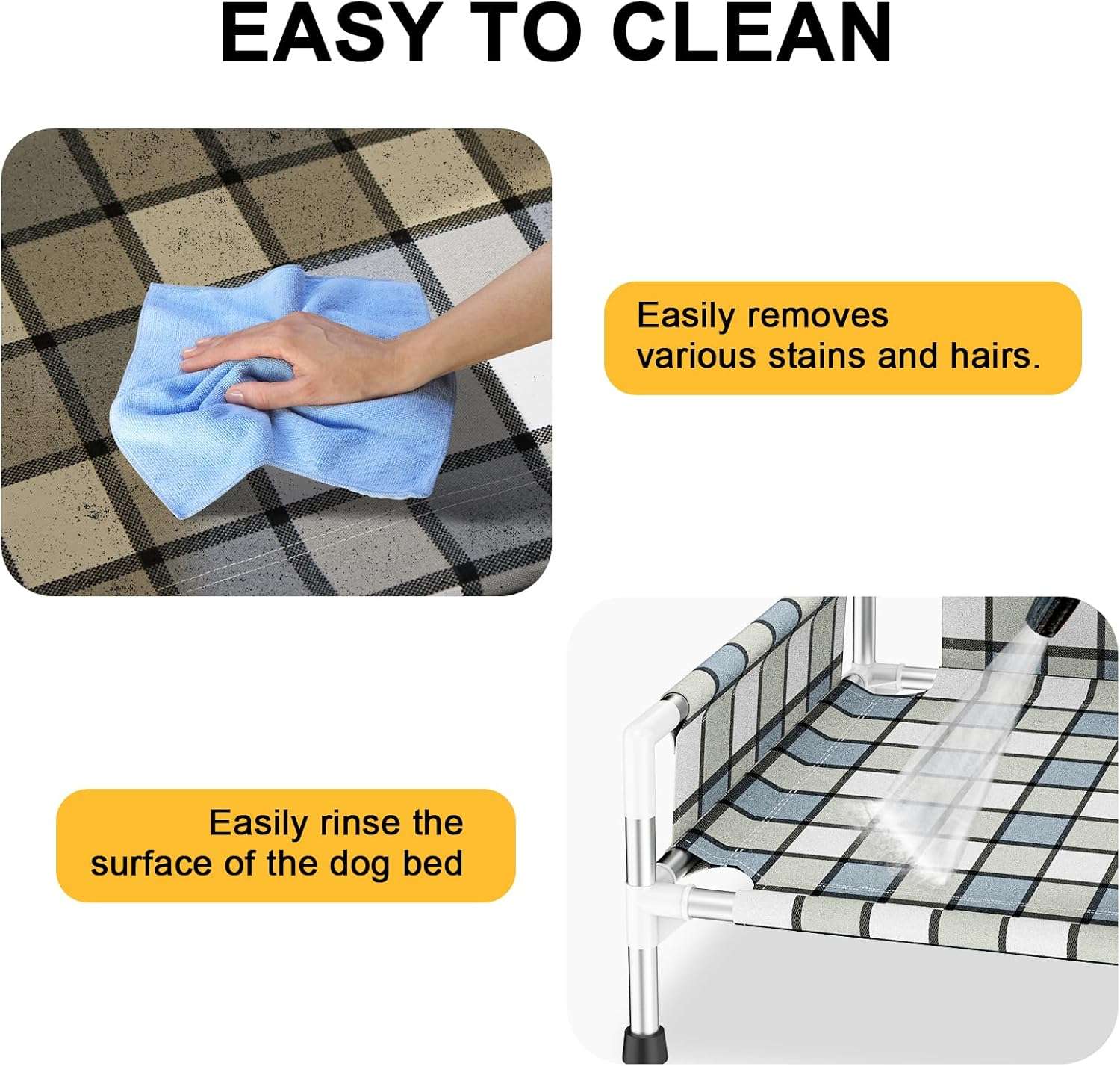 Cama elevada o cuna para perro con barandilla de seguridad, transpirable, anti-calor y anti-humedad para mascotas con dolor articular.