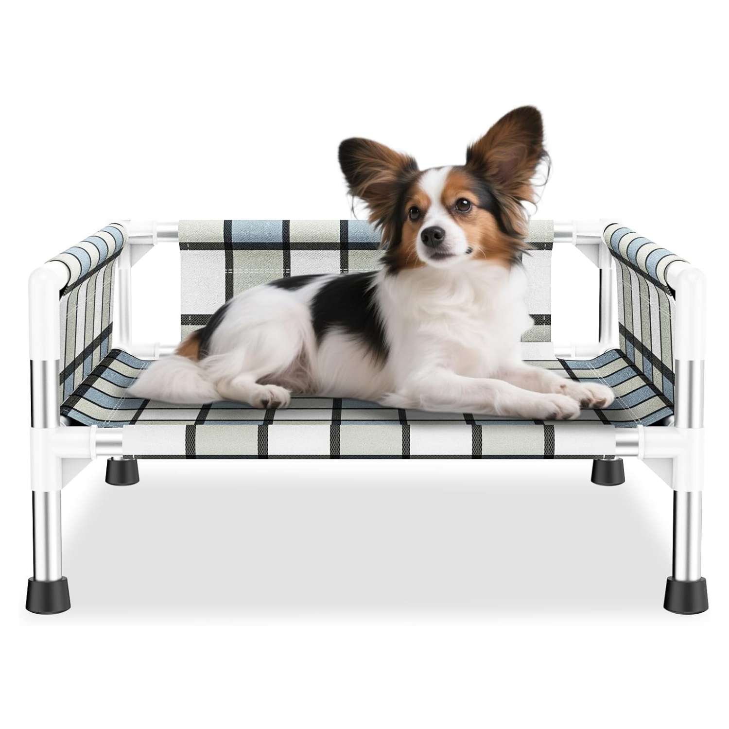 Cama elevada o cuna para perro con barandilla de seguridad, transpirable, anti-calor y anti-humedad para mascotas con dolor articular.