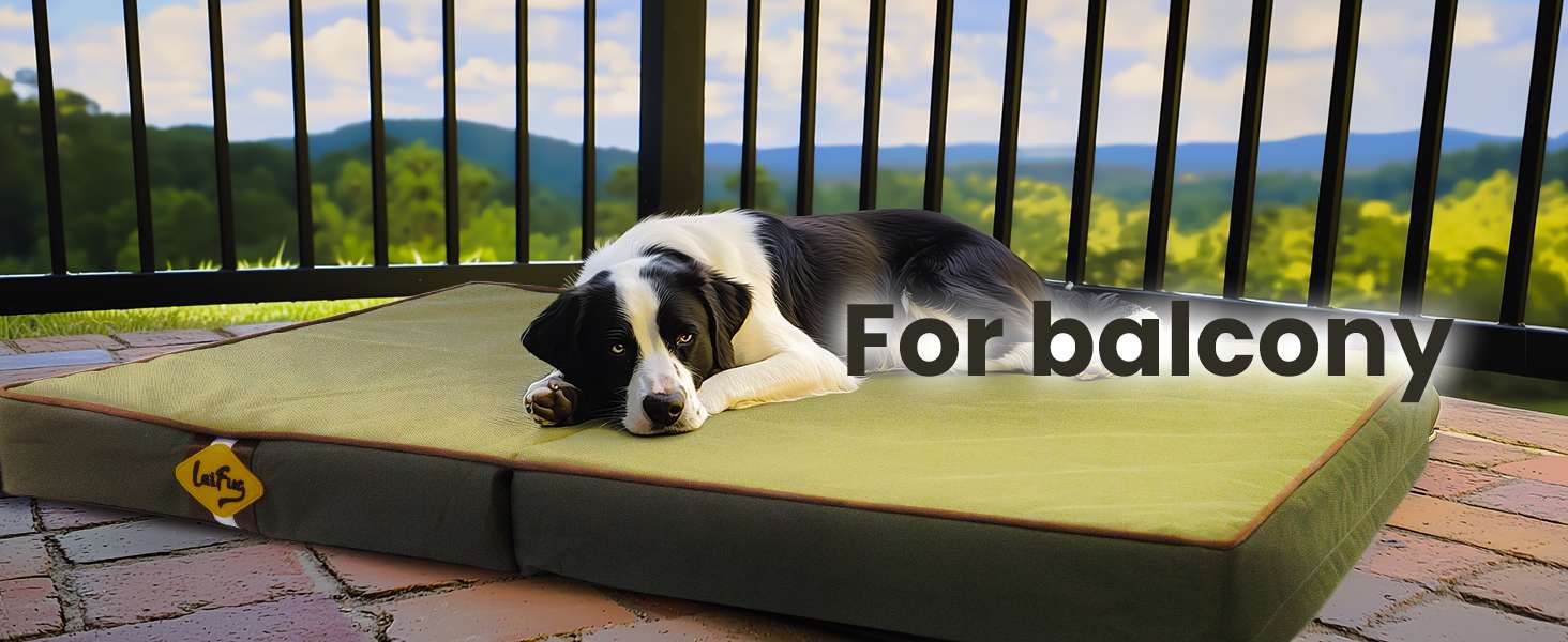 Cama plegable impermeable para perro con soporte ortopédico de 9 cm. Portátil y con funda de tela Oxford.