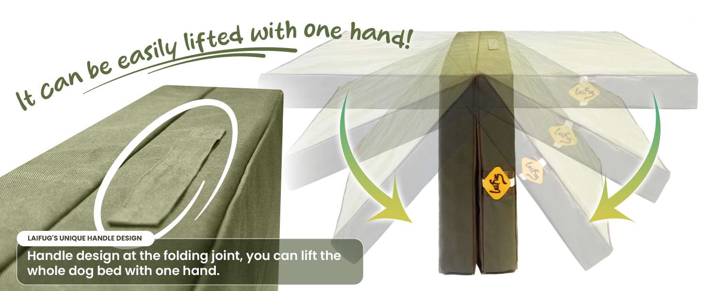 Cama plegable impermeable para perro con soporte ortopédico de 9 cm. Portátil y con funda de tela Oxford.