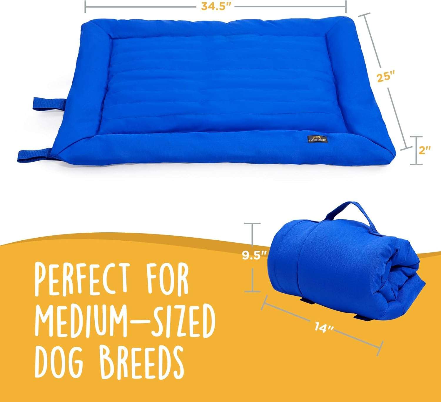 Cama plegable para perros medianos (88x64 cm). Hecha de tela Oxford 600D, impermeable y resistente a arañazos. Ideal para jaulas y camping.