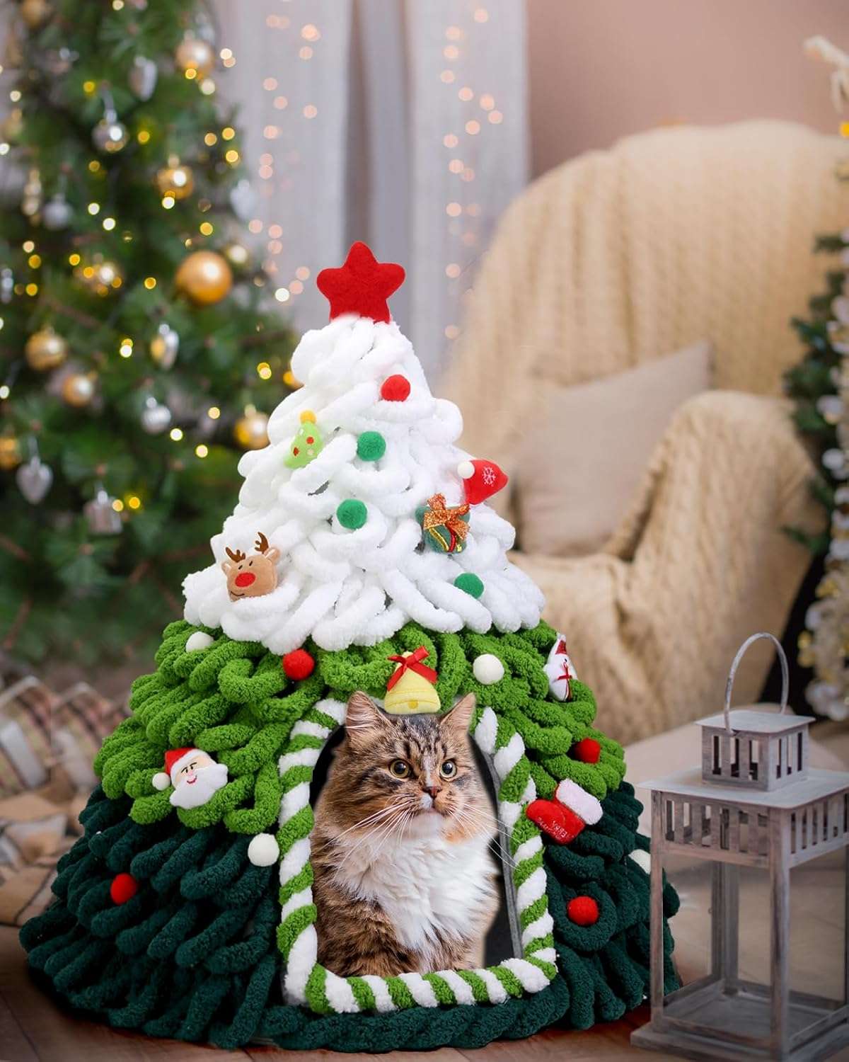 cama cueva de fieltro para gatos con diseño de arbol personalizable de 60.96 centimetros ideal para chile