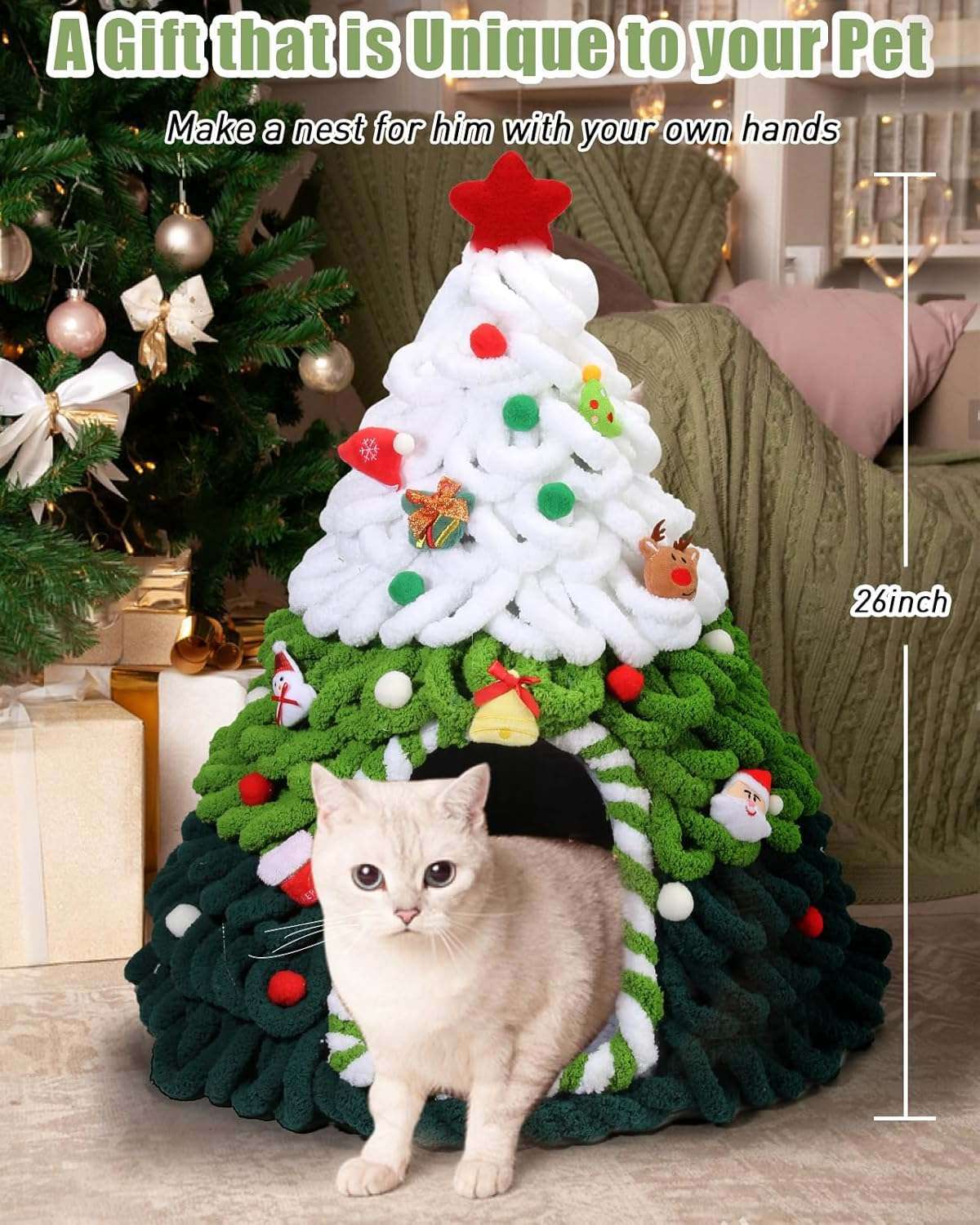cama cueva de fieltro para gatos con diseño de arbol personalizable de 60.96 centimetros ideal para chile