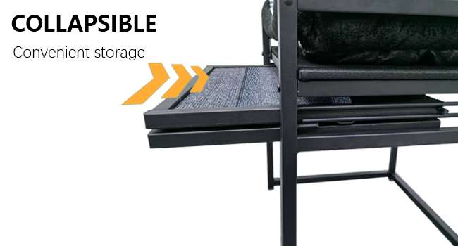 Escalera de ascenso para mascotas 3 en 1 (nido, almacenamiento). Estructura ortopédica antideslizante y móvil con ruedas.